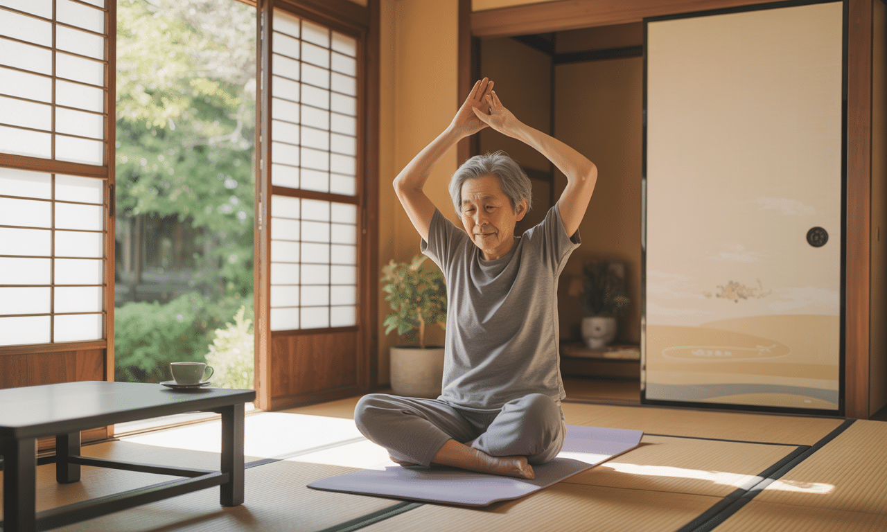 en japón, las personas mayores de 70 años no van al gimnasio; su secreto es una rutina sencilla de 5 minutos que realizan cada mañana para mantenerse saludables y activos.